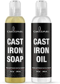 Cast-Iron Cleaning Kit A Cleanser and Cleaner 8 oz Bundled with Cast-Iron Conditioner Oil 8 oz by Culina Kosher Certified
