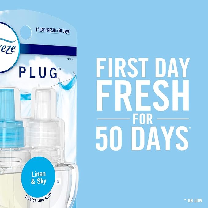 Febreze Plug with Fade Defy Technology Air Freshener (2) of 0.87 fl oz Refills (Crisp Clean)