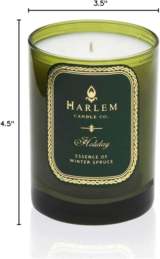 Harlem Candle Co. Holiday Luxury Candle 11 oz Glass Jar Double Wick Soy Wax Gift Box Wild Berry Rose Absinthe Angelica Strawberry Musk and Birchwood 80 Hour Burn