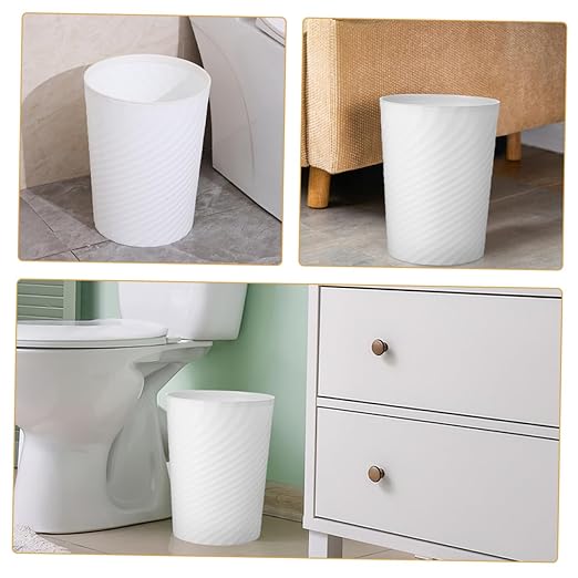 Uonlytech Large Capacity Lidless Trash Can White Garbage Bin for Office Living Bathroom Kitchen Sturdy Wastebasket Without Lid Easy to Use Home Waste Container