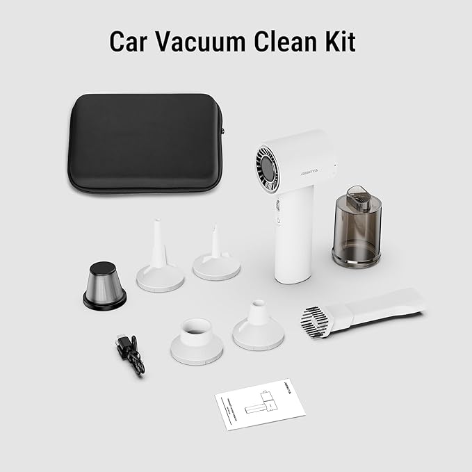 REIKIYA 14KPA High Power Mini Car Vacuum Computer Keyboard Cleaner and Blower Cordless Portable Handheld Vacuum &amp Compressed Air Duster 2in1 with Green LED Light&amp Multi-Nozzles for Car Home Of