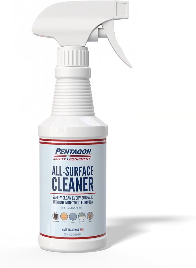 PENTAGON SAFETY EQUIPMENT All Surface Cleaner Spray (32oz) – Non-Toxic Streak-Free &amp Alcohol-Free | Safe for Electronics Glass Kitchen &amp Bathroom | Family-Safe Formula Made in USA