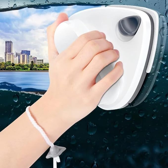 Magnetic Window Cleaner Double-Side Magnetic Window Cleaner Glass Cleaner Wiper Tool Brush for Double Glazed Window Thickness 5-28Mm