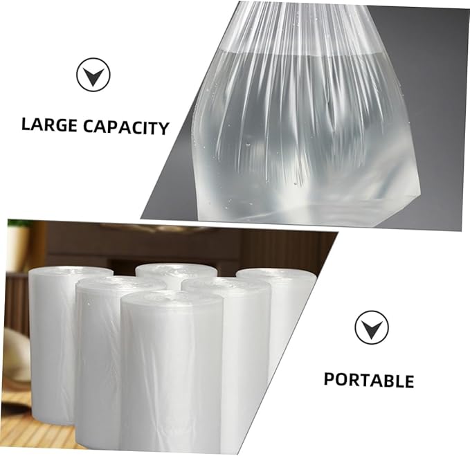 6 Rolls Thickened Disposable Plastic Garbage Bags 45x50cm 30pcs Per Roll Kitchen and Bathroom Trash Bags for Home Office Wastebaskets
