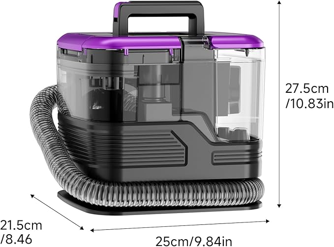 Upholstery Cleaner Machine Portable Carpet &amp 35Kpa Upholstery Spot Cleaner Machine Deep Stain Cleaning for Carpet Pets Stairs Car Seat Couch with Dual Size BrushHeadpueple (purple)