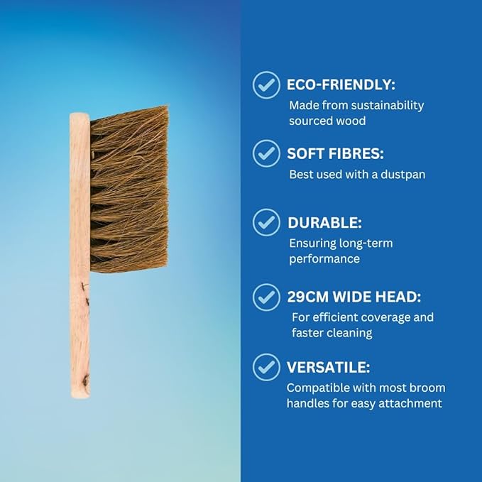 Elliott Natural Coconut Fibre FSC Certified Hand Brush with Soft Bristles – Heavy Duty Ideal for Indoor use Homes Kitchens and Spring Cleaning