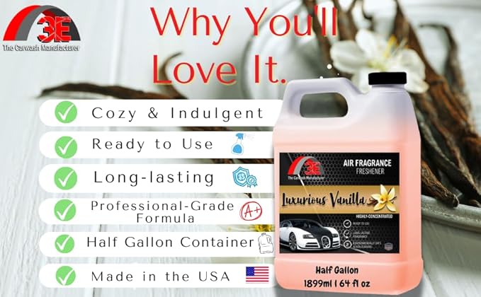 Air Freshener Luxurious Vanilla and Odor Eliminator Premium Smell Fragrance Premium Smell and Odor Eliminator Half Gallon (64 oz)