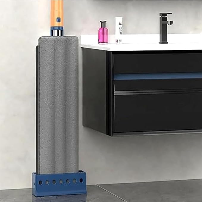Large Flat Mop 2023 New Large Flat Mop Large Surface Flat Mop Wall Cleaning with Long Handle Reusable Portable Wet &amp Dry Lazy 12027(Blue Mop+2pcs Rag)