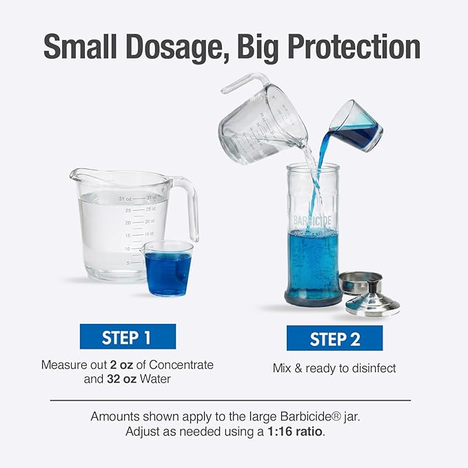 BARBICIDE Half Gallon Disinfectant Concentrate | EPA-Registered Hospital-Grade Germicide for Salons &amp Barbershops | Anti-Rust Solution for Shears Combs &amp Professional Tools | EPA-Registered