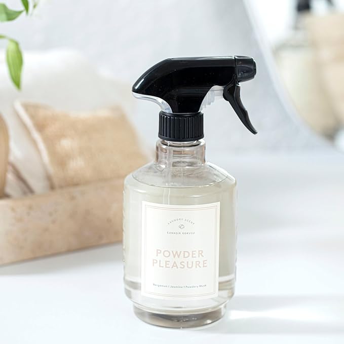 Chakra Freshener Fabric Spray - Long-Lasting Multi-Purpose Laundry Scent for Bedding Clothes &amp Home Fabric Deodorizer Luxury Room Deodorizer Linen Spray w/Trigger 16.9 fl oz Powder Pleasure