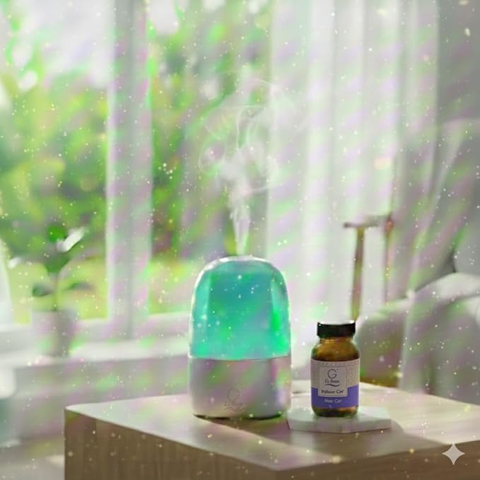 G’s Breeze Smart Diffuser with Refill – Bluetooth &amp Wi-Fi App Control Gradient LED Lighting Adjustable Scent Intensity Low Noise 24 Hour Schedule Aromatherapy Diffuser for Home &amp Office -