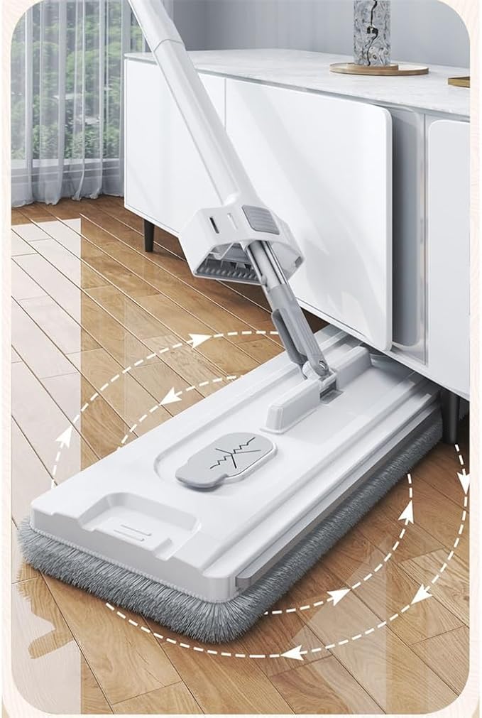 Multi-Functional Hand-Free Dry Wet with Wiper Strip Mite Warehouse Flat Mop Set with Bucket for Home