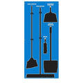 Clean &amp Sweep 5S Shadow Board/Wall Mount Broom Holder 68 x 30 Board 5S Cleaning Station - Board Only Tools Sold Separately Made in The USA by AccuformNMC Blue/Black PSB714BUBK
