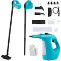 Handheld Steam Cleaner 1400W Pressurized Steamer with 17 Pieces Accessory Set &amp Child Lock Multipurpose Portable Steam Mop for Home Use Floors Windows Cars Sofas (Blue)