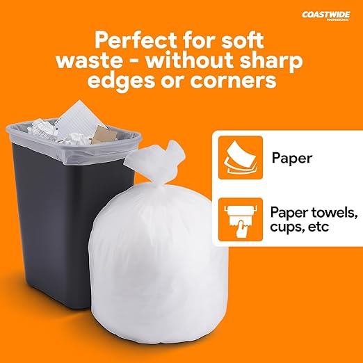 Professional Gallon Trash Bag 24 x 33 High Density 13 mic Natural 500 Bags/Box