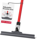 Silicone Floor Squeegee with 55-Inch Long Handle 12-Inch Single Cast Silicone Blade 360° Swivel Joint - Multifunction Floor Squeegee for Garage Concrete Floor Shower Floor Glass Windows