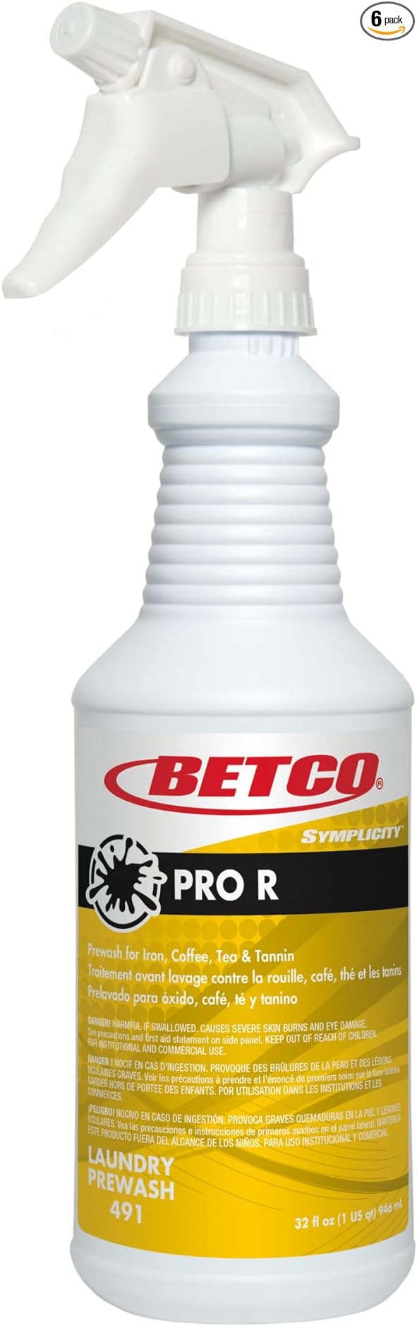 Betco® Symplicity™ Pro R Prewash Spotter Fresh Scent 32 Oz Bottle Case Of 6