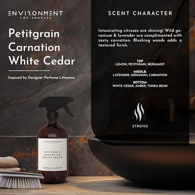 ENVIRONMENT Inspired by Designer Perfume Lhomme Surface Cleaner (Petitgrain | Carnation | White Cedar) All-Purpose Cleaner