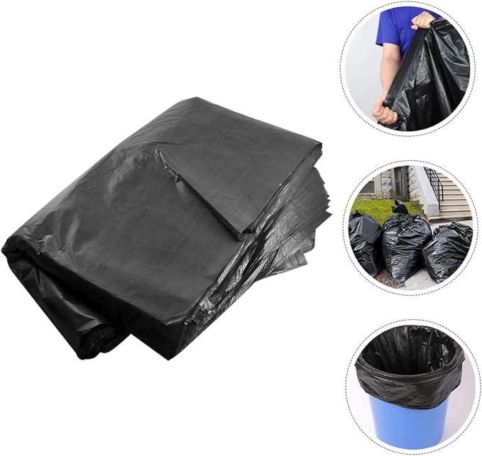 50pcs Large Garbage Bags 80x100cm Heavy Duty Trash Bags for 100l Bins Outdoor Commercial Gardening Sanitary Use