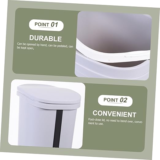 BESTOYARD 2.6 Gallon Garbage Can Bathroom Trash Cans with Lids Narrow Wastebasket Recycling Bin Trash Can Waste Container Compost Bin Trashcans Waste Basket Office Pp Laundry Basket Rectangle