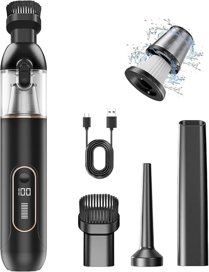 Handheld Vacuum Cordless Car Vacuum Portable with 20000Pa Ultra-Strong Suction Multi-Function Hand Vacuum Rechargeable for Cars Home Pet Hair &amp Outdoor Use