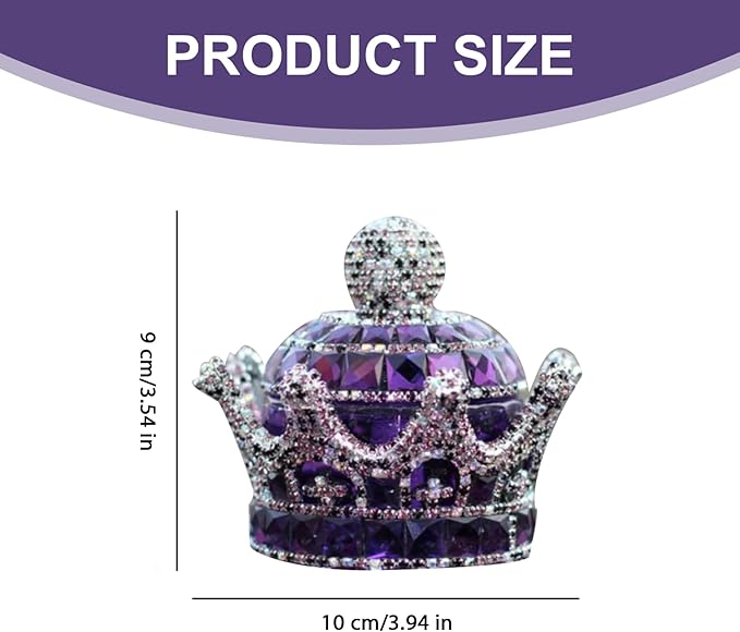 Crown-Shaped Car Air Freshener Diamond Car Ornaments with Anti-Slip Pad Interior Decoration for Home Office(Purple) Perfume Bottle Holder Ornament Air Freshener Cup Holder