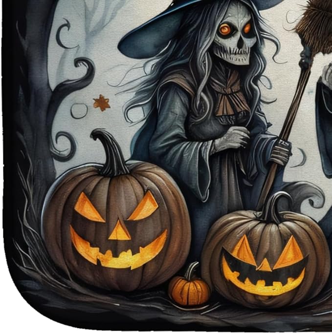 Caroline's Treasures DAC2292DDM Witches Spooky Halloween Dish Drying Mat Absorbent Dish Drying Mat Pad for Kitchen Counter Dish Drainer Mat for Countertop 14 x 21 Multicolor