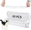 Honoson 50 Pcs Elastic Band Trash Bags for Popur X5 Self-Cleaning Litter Box Self Cleaning Litter Box Home Trash Bags for Cat Kitty (Clear)