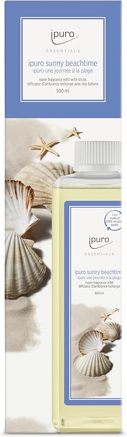 ipuro - Refreshing sunny beachtime room fragrance refill - subtle room fragrance refill with sparkling and fresh notes - stylish room fragrance refill bottle for a puristic fragrance experience 500 ml