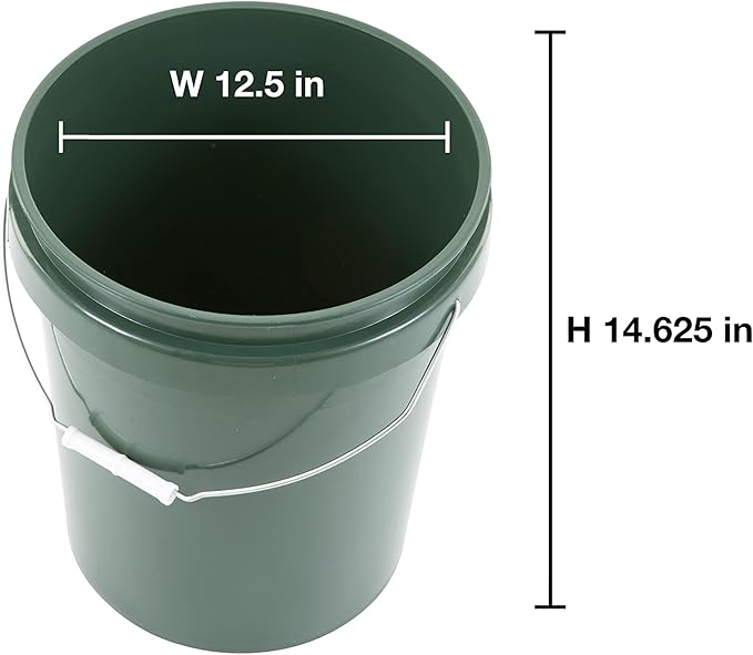 United Solution ECOSense 5 Gallon Bucket Heavy Duty Comfortable Handle Perfect for on The Job Home Projects or Cleaning Made from 90% Recycled Materials.100% Recyclable (Pack of 3)
