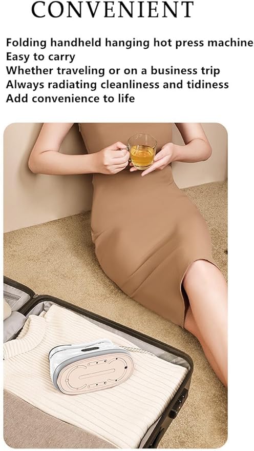 2 In 1 Portable Ironing Machine Handheld Clothing Steam Iron 1200W +15 Seconds Fast Heating180°Rotation LCD Display Ironing Mode 7-Hole Pressurized Steam