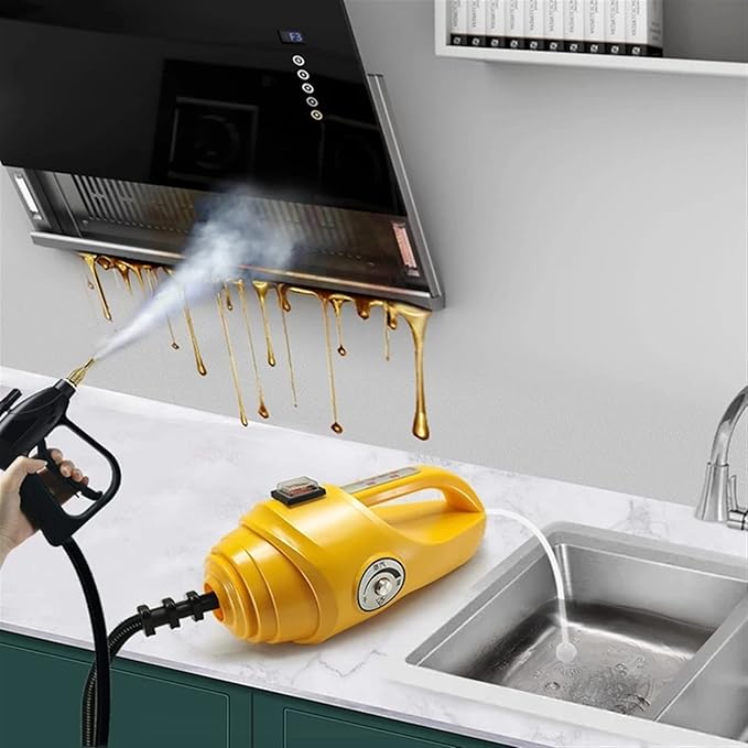 Steam Cleaning Handheld Steam Cleaner High Pressure Household Cleaning Machine Air Conditioner Kitchen Range Hood Cleaning Equipment (Color : Yellow) (Yellow)