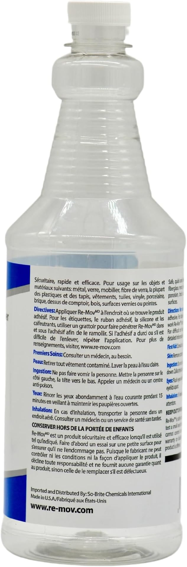 Silicone &amp Adhesive Remover – 32 oz Quart Spray Bottle | Heavy-Duty Cleaner for Caulk Tape Glue Stickers &amp More | Safe on Most Surfaces | Industrial-Strength Residue &amp Adhesive Remover