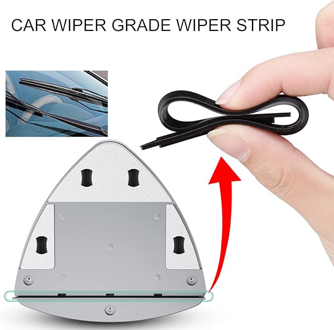 Magnetic Window Cleaner Double-Side Adjustable Magnetic Window Cleaners Glass Wiper ABS Plastic Anti-Rust Cleaning Brush 5-30mm Triangle Shape