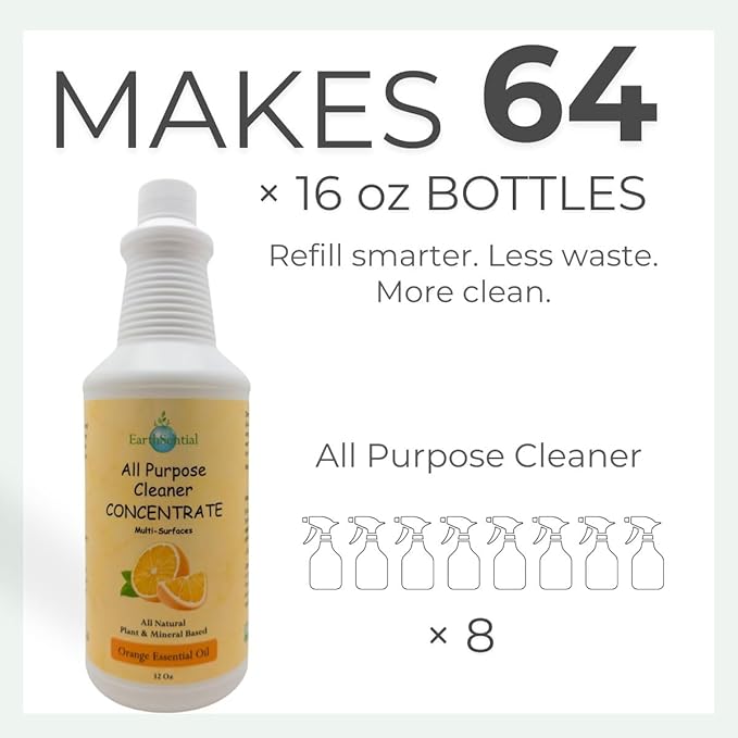 Plant-Based All-Purpose Cleaner Concentrate 32 fl oz (Makes 64 Bottles) (Orange)