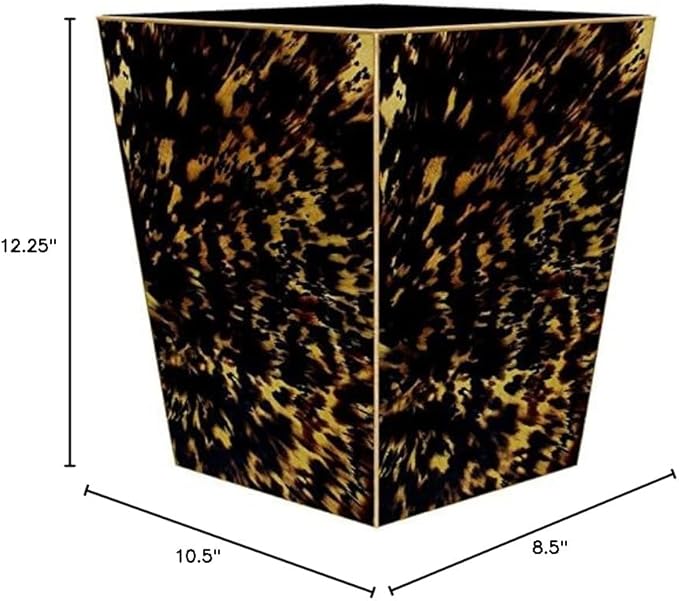 Marye-Kelley Tortoise Shell Wastepaper Basket with Flat Top