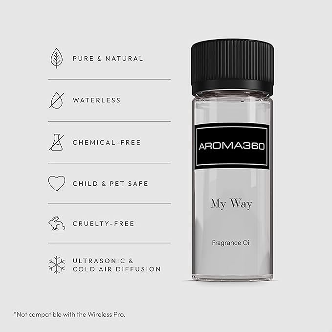 Aroma360 - My Way Fragrance Oil Blend - Hotel Inspired for Luxury Essential Oil Diffusers - Aromatherapy Scent Diffuser - Lush Sandalwood Warm Cedar and Delicate Florals - 50ML