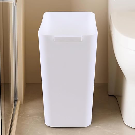 4.5 Gallon Plastic Small Trash Can Slim Garbage Cans 3 Packs White