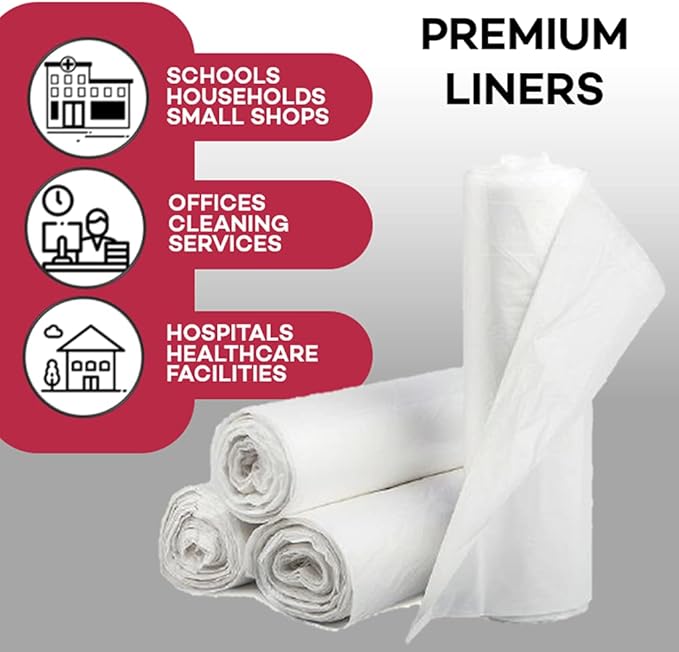 Dealmed Trash Bag | Made in USA | 20-30 Gallon 30 x 36 1 mil Clear | 25/Roll 10/Case