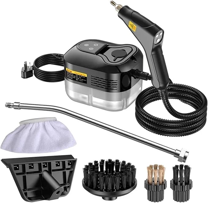 Portable Handheld Steam Cleaner 110V/220V Multifunctional High Temperature Steam Cleaning Compatible With Air Conditioner Kitchen Hood(M3 bright black220 V)