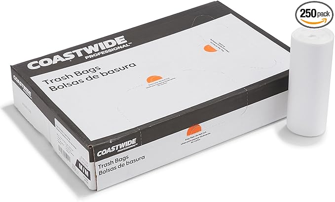 Professional 20-30 Gallon Trash Bag 30 x 37 High Density 16 mic Natural 250 Bags/Box