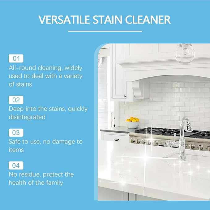 Multi-Purpose Stain Remover Kitchen Grease &amp Bathroom Grime Cleaner Long-Lasting Protection Easy To Use(2PCS)