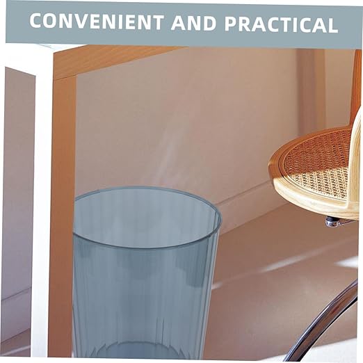 Uonlytech Transparent Medium Trash Can Minimalist Style Waste Container for Home Office Bedroom Bathroom Impact-Resistant Plastic Wastebasket Contemporary Design