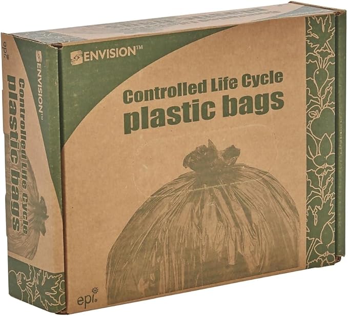 Stout G3036B80 Eco-Degradable Plastic Trash Bag 20-30gal .8mil 30 x 36 Brown 60/Box