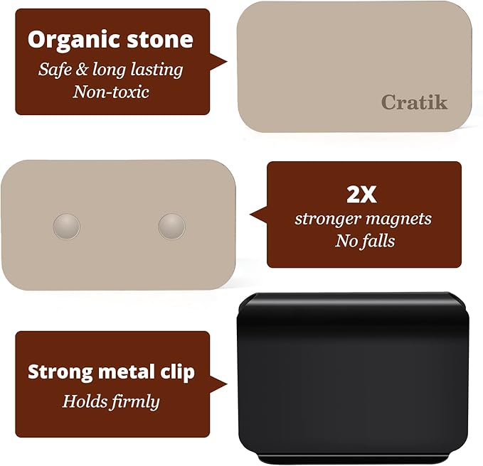 Car Air Freshener - Stone Air Freshener - Car Odor Eliminator for Visor Clip- Natural Scent Starter Kit Vehicle Scent Diffuser for Cabin Truck &amp SUV-Pack of 3 (Teak-Amber-Open Air)-CLIP INCLUDED