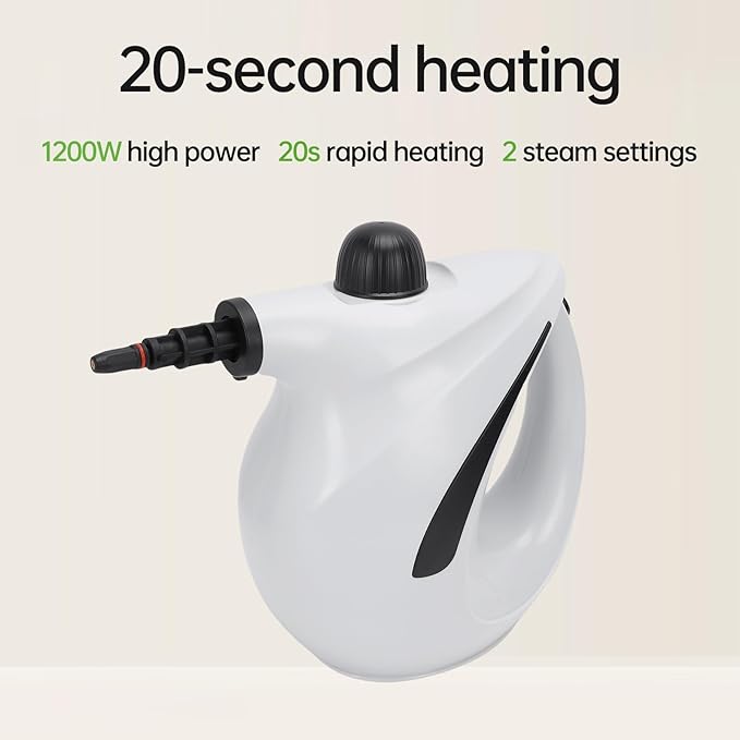 Pressurized Handheld Multi Surface Natural Steam CleanerMulti Purpose Steamer for Home UseSteamer for Cleaning Kitchen Air Conditioner Range Hood (White)