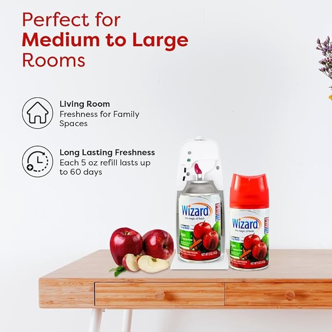 12 WIZARD AUTOMATIC SPRAY REFILLS 5 oz APPLE CINNAMON