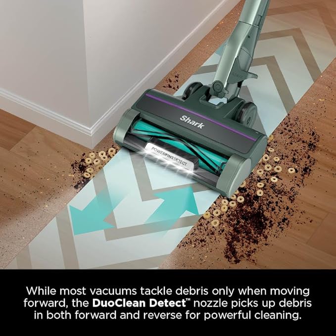 Shark Detect Ultralight Corded Stick Vacuum with Direction Detect and Self-Cleaning Brushroll Powerful Hair Pickup Ultra-Lightweight Crevice &amp Upholstery Tool Included Evergreen HZ752