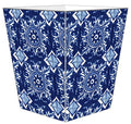 Marye-Kelley Mexican Tile Home Decor Blue Wood Wastepaper Basket