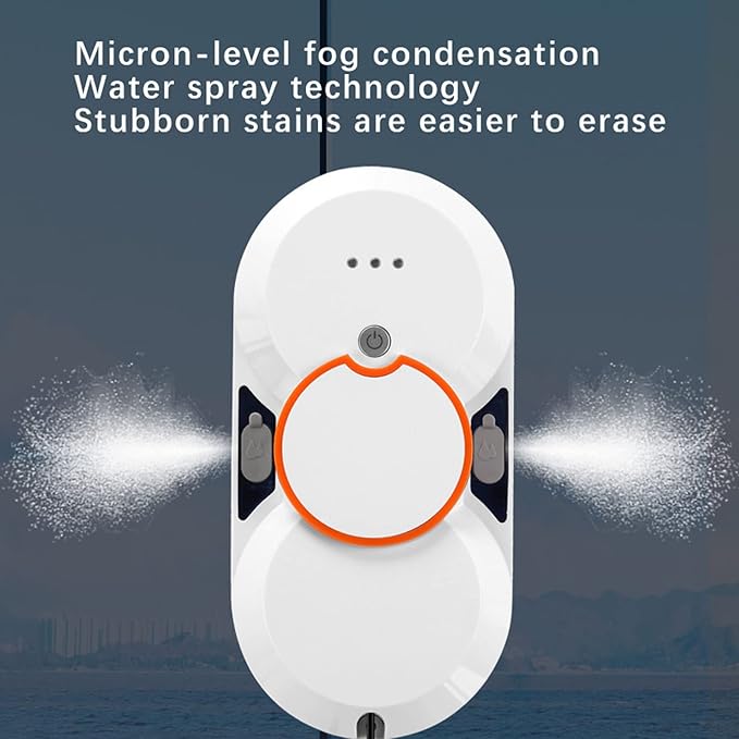 Window Cleaner Robot Glass Cleaner 5600pa- Dual Water Spray/Remote/ 2 * 30 Ml Water Tank Intelligent Edge Recognition System for Smooth SurfacesWhite